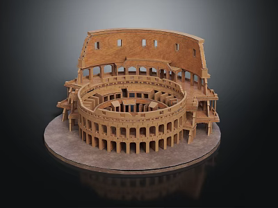 Detailed Roman Colosseum Model Showcasing Classical Architectural Structure With Circular Base 3d model
