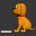 Yellow Cartoon Dog With Red Collar Round Tag And Open Book in Front