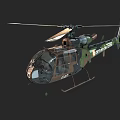 Detailed Military Helicopter In Camouflage Paint For Indian Army With Rotors