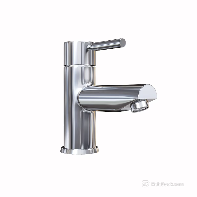Sleek Modern Chrome Faucet With Single Lever Handle And Polished Contemporary Design 3d model 