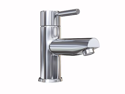 Sleek Modern Chrome Faucet With Single Lever Handle And Polished Contemporary Design 3d model