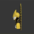 Luxurious Golden Ornate Headdress With Symmetrical Wing Shaped Intricate Decorative Elements