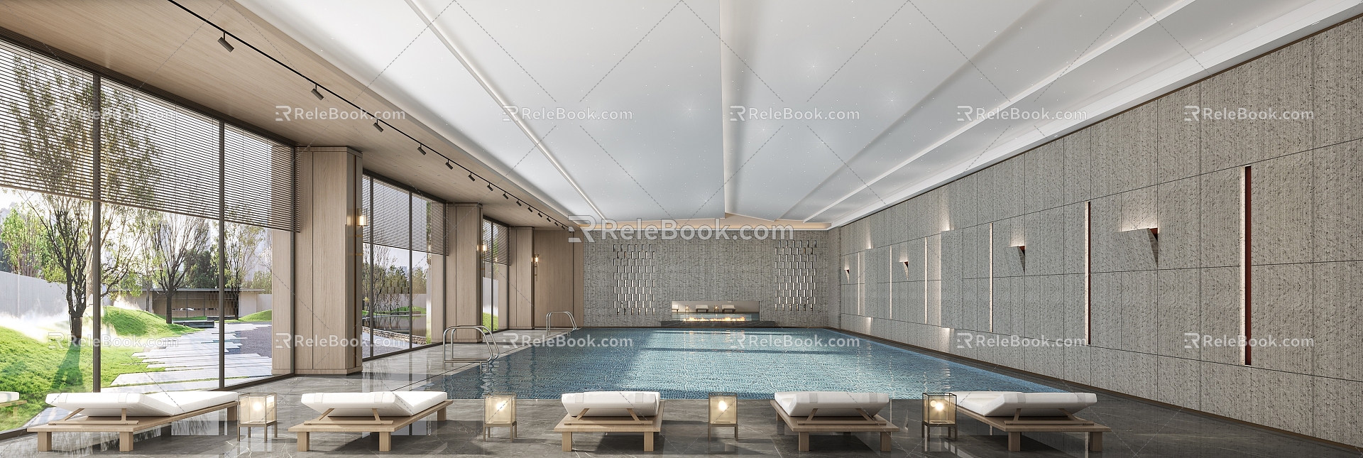 modern swimming pool swimming pool 3d model