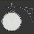 Antique Style Wall Clock With Iron Bracket And Roman Numerals 3d model