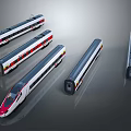 Various Types of Modern Railway Trains with Different Designs and Models