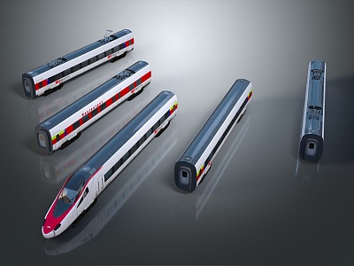 modern train sci-fi train light rail subway 3d model