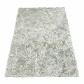 Square Fluffy Light Gray Carpet with Soft Shaggy Texture for Home Decor