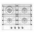 Samsung Four Burner Gas Hob with Black Surface and Control Knobs