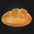Freshly Baked Golden Bread Loaf With Sliced Surface And Soft Texture 3d model