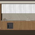 Modern Kitchen With Dark Gray Upper And Light Wood Lower Cabinets Stone Countertop Sink Faucet