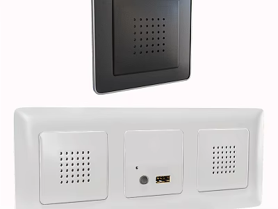 Modern Home Wall Switch Panel With USB Port And Speaker Grilles Design 3d model
