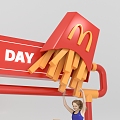 Gourmet device French fries Meichen gourmet food device clock-in device Meichen device food fries McDonald's 3d model