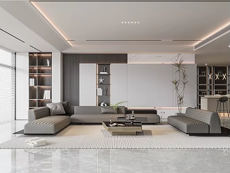 modern living room 3d model