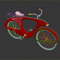 Stylish Red Bicycle With White Seat And Front Basket Modern Design