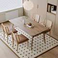 Nordic Dining Table and Chair Combination Dining Table and Chair 3d model