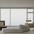 Modern Living Dining Room Interior With Blinds Sofa Coffee Table And Shelf 3d model