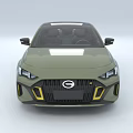Green Modern Sedan With Sunroof Yellow Front Accents And Black Silver Alloy Wheels