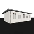 Modern Prefabricated House With White Exterior Multiple Windows And Doors Flat Roof Structure