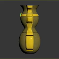 Stylish Vase Shaped Household Decor With Golden Silver Finish And Green Gemstone