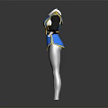Blue And Gold Accent Fashionable Vest With Black Sleeves And White Pants Design
