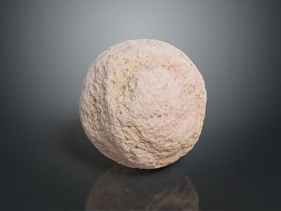 Natural Rough Surface Stone Sphere As Decorative Element In Interior Design 3d model