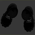 Stylish Black Long Boots With Lace Up Design And Thick Rubber Sole
