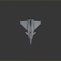 Gray Fighter Jet 3D Model Featuring Red White Wing Emblems in Side View 3d model