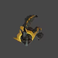 Fantasy Wolf Creature With Yellow Spiked Accents Muscular Build And Sharp Claws