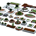 Various Tree Pit Designs With Different Shapes Materials And Urban Landscape Elements 3d model