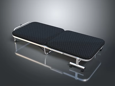 Modern Folding Bed With Black Mesh Mattress And Durable Metal Frame Design 3d model