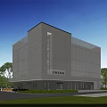 Modern Industrial Factory Building With Glass Curtain Wall And Metal Structure Design