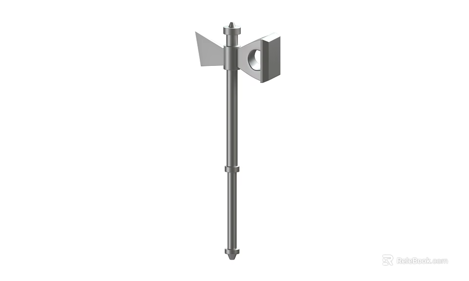 Durable Metal Hardware Tool With Rod Structure Flat Blade And Mounting Hole Design 3d model 