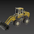 Yellow Industrial Front Loader With Large Bucket And Heavy Duty Tires