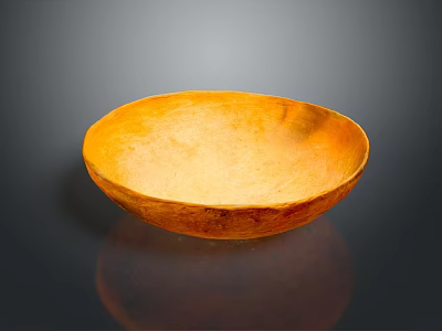 Natural Orange Wooden Bowl With Smooth Shiny Surface For Daily Household Use 3d model