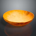 Natural Orange Wooden Bowl With Smooth Shiny Surface For Daily Household Use