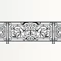 Ornate Balcony Railing on Classical White Building With Intricate Patterns Wall Lamps And Potted Plants