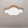 Modern Cloud Shaped Ceiling Light With Wooden Frame And White Lampshade 3d model