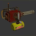 Browning Machine Gun Browning Gatling White Machine Gun Machine Gun Bullet Military 3d model