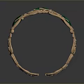 Elegant Gold Bracelet With Green Gemstones And Intricate Filigree Patterns Accessory