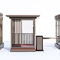 Modern Entrance Gate Designs With Metal Frames Glass Panels And Pavilion Structures
