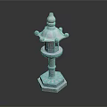 Traditional Decorative Stone Lantern Featuring Multi Tiered Structure And Hexagonal Base