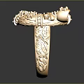 Women's Luxurious Gold Fashion Ring With Intricate Filigree Design And Ornate Details