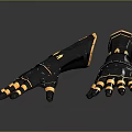 Black And Yellow Stylish Gloves With Decorative Finger Design And Stitching