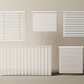 White Window Blinds In Various Styles For Home Interior Decoration 3d model