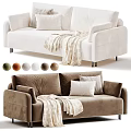 Modern Two Seater Sofa With Color Options Blanket And Decorative Pillows