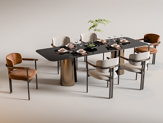 New Dining Table and Chair 3d model