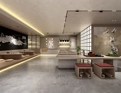 New Chinese Teahouse Tea Shop 3d model