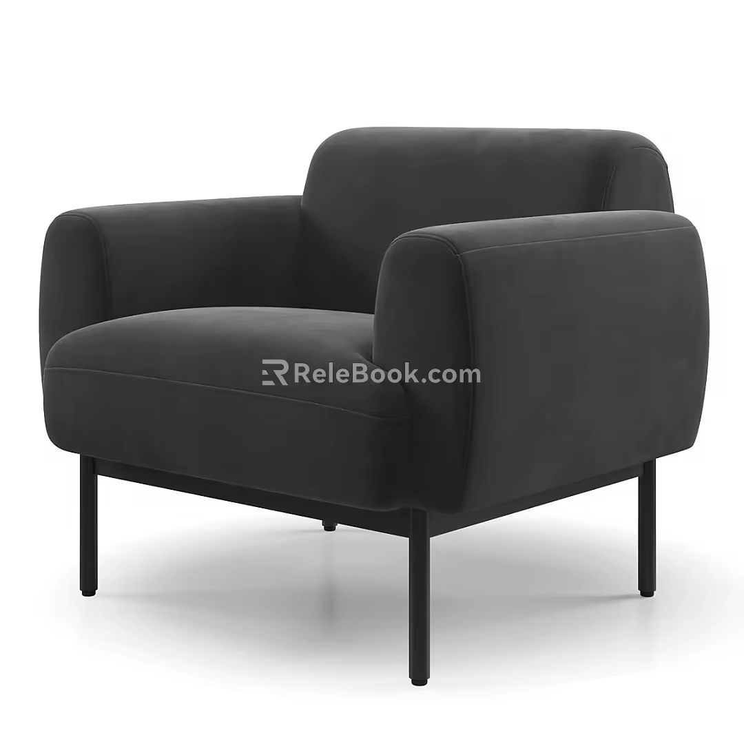 Modern Simple Single Sofa 3d model