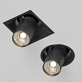 Modern Black And White Ceiling Track Mounted Downlights Spotlights Fixtures 3d model