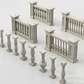 Stone Balustrades Featuring Various Styles And Ornate Components For Architectural Use 3d model